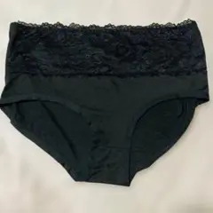 黒いレースウエストバンドショーツ 6XL