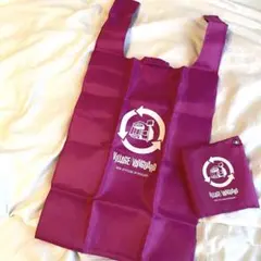 VILLAGE VANGUARD エコバッグ マゼンタピンク 折りたたみのサムネイル