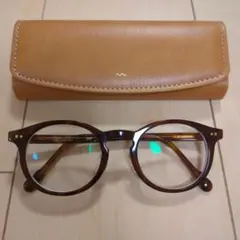 Zoff　きりまる　ボストン　デミブラウン ラウンド型 メガネ ケース付き