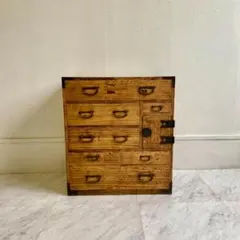 アンティーク 箪笥 小タンス 小引き出し 桐 金具 古道具