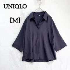 UNIQLO ユニクロ【M】シャツ　ダークグレー オフィスカジュアル