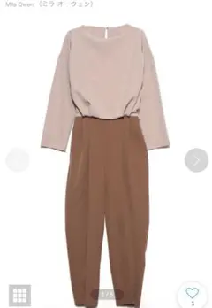 ミラ オーウェン Mila Owen テーパードオールインワン （ベージュ)