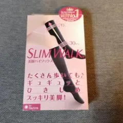SLIM WALK 美脚ハイソックス黒　S-M デイタイム