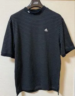 【中古】adidasアディダスCLIMALITEボーダーTシャツO/XLネイビー