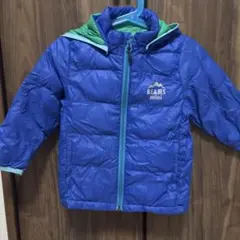 BEAMS mini フード付きダウンコート 青