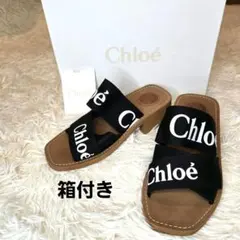 【美品】Chloé ロゴ入りスライドサンダル ベージュ 24cmのサムネイル