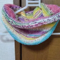 ✿カラフル ニット ネックウォーマー✿オパール毛糸ぽっちゃり君