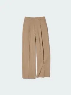 ユニクロ タックワイドパンツ ベージュ M