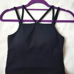 【r.p.s】カップ付き ダブルストラップキャミソール 黒 Lサイズ