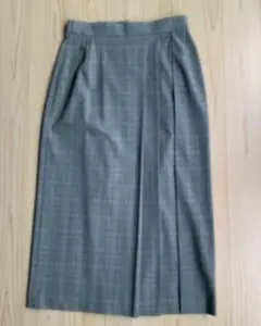 【値下げしました】ユニクロ　サイドプリーツナロースカート(丈短め)グレーチェック
