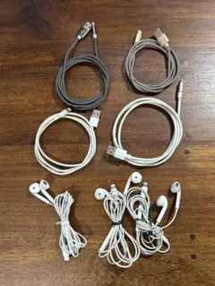 i-phone用充電ケーブル4本+イヤフォン3個セット