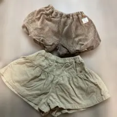 【まとめ売り】ベージュ系ショートパンツ90cm 2点セット