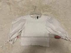 H&M ホワイト シャーリング ブラウス 半袖のサムネイル
