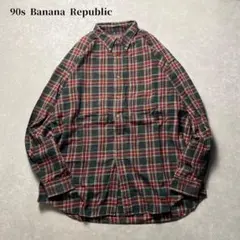 90s Banana Republic ボタンダウンチェックネルシャツフランネル