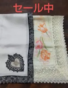GIVENCHY、ミラショーンのハンカチ　男性、女性、ユニセックス　2枚セット