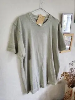 ②草木染Tシャツ　葛の葉（鉄媒染）Mサイズ　アメリカンサイズ　5.6オンス
