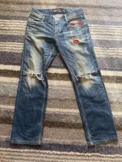 REDPELPER刺繍ダメージデニムパンツ　30