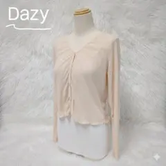 Dazy デイジー リブ編み Vネック フロントボタン 長袖トップス XL