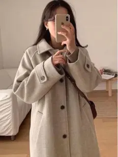 GRL ベージュウールコート レディース オーバーサイズ 秋冬 at1953