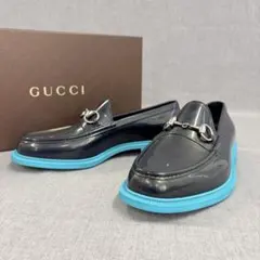 美品 GUCCI グッチ ホースビット ローファー ネイビー 7 26.0cm