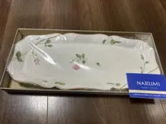 NARUMI ローズ柄 ボーンチャイナ 長方形皿