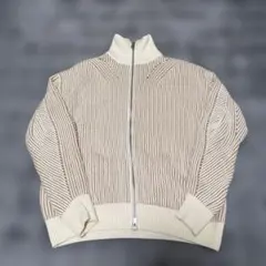 ZARA ジャケット ダブルフルジップ リブ編み ドライバーズニット
