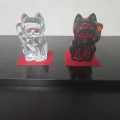 Baccarat クリスタル 招き猫 2体セット