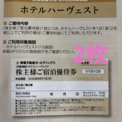 東急不動産 株主宿泊優待券 東急ハーヴェストクラブ 東急ハーベスト 2
