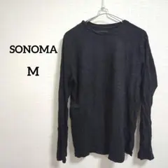 海外古着 1点物 SONOMA 100%コットン 長袖Tシャツ M 黒