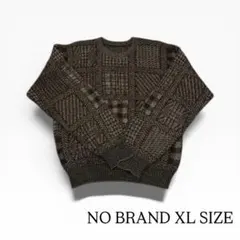ヴィンテージ風 パターン編みセーター XL