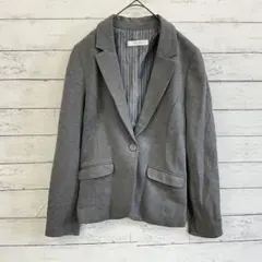 【GLACIER】大人きれいめテーラードジャケットLグレー通勤