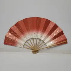 舞扇子 小豆色と白のグラデーション 金箔