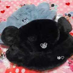 ディズニー♪︎ミッキー　バケットハット　帽子　ファー　ブラック　ブルー2個