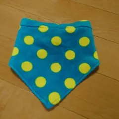 フリースネックウォーマー青と黄色の水玉