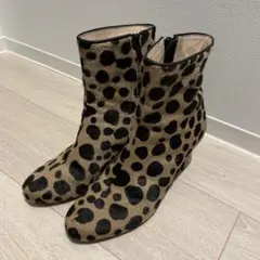 ZARA ヒョウ柄ファーブーティ　22.5cm