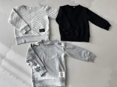 【まとめ売り】　裏起毛トップス　95 トレーナー　黒　グレー　男の子