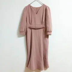 ATTRANGS アトランス Vネック マーメイドワンピース ピンク 上品のサムネイル