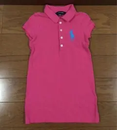 【PoloRalphLaurenGirl】ポロシャツワンピース：ピンク110cm