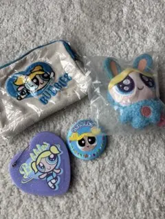 バブルス パワパフ パワーパフガールズ 刺繍ポーチ　刺繍バッジ　ガチャガチャ