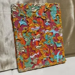 抽象画 油彩画 テクスチャーアート 黄色 f8サイズ - メルカリ
