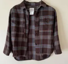 １３０サイズ　茶系ネルシャツ