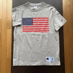 Champion 星条旗プリント 半袖Tシャツ グレー Mのサムネイル