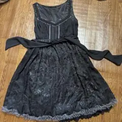 AxesFemme 黒の花柄刺繍ワンピース 約85cm