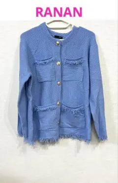 ニット ノーカラージャケット