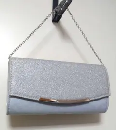 シルバー クラッチバッグ　パーティーバッグ