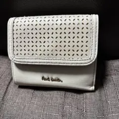 新品　Paul Smith 二つ折り財布 ベージュ穴あきデザイン