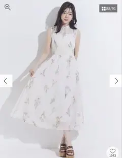 MERCURYDUO 花柄アメスリラッフルワンピース アイスブルー - メルカリ