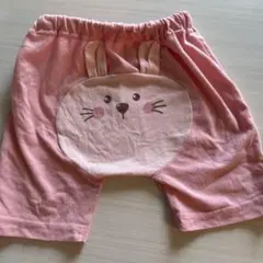 ウサギの顔プリント ピンクショートパンツ 70cmのサムネイル