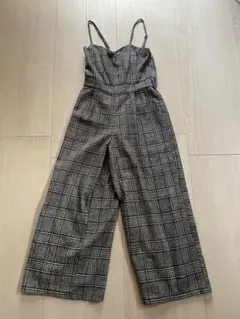 チェック　サロペット　オールインワン