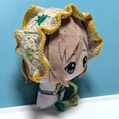 〈黄色×黄緑×緑×ベージュ〉ぬい服　ヘッドドレス　にじぬい　ちびぐるみ